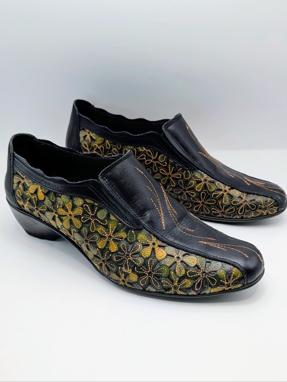 Pikolinos Floral Leather Slip-On Shoes